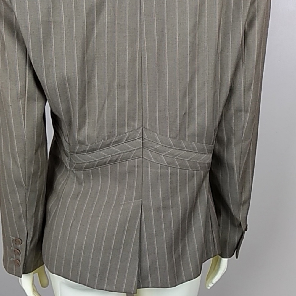 B.Moss Fitted Lined Tan Structured Pinstripe Blaz… - image 7